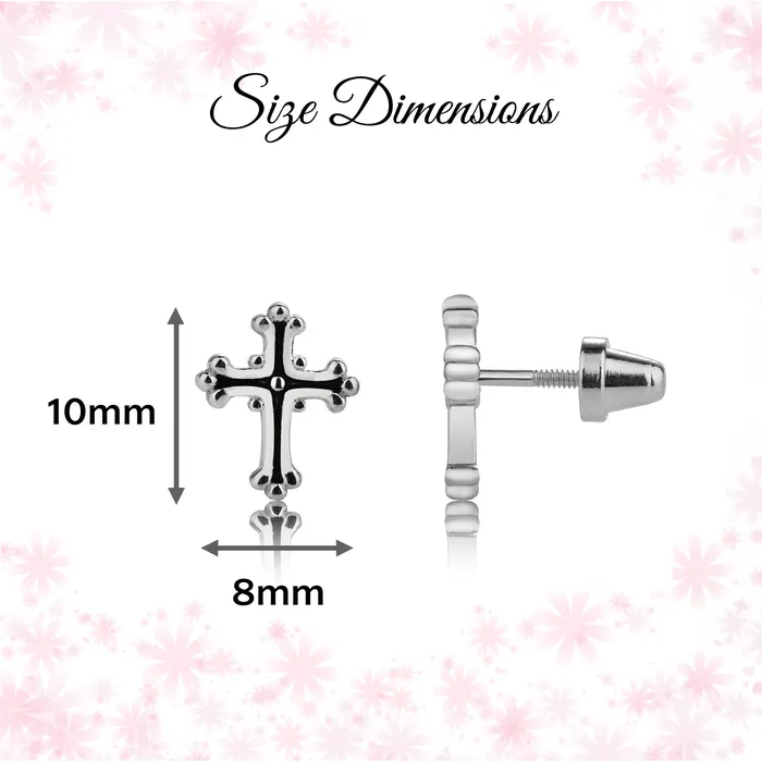 Cherished Moments Earrings Sterling Silver Cross Earrings for Baptism or Communion