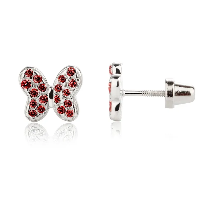 Cherished Moments Earrings Sterling Silver Kids Birthstone Butterfly Earrings with CZs