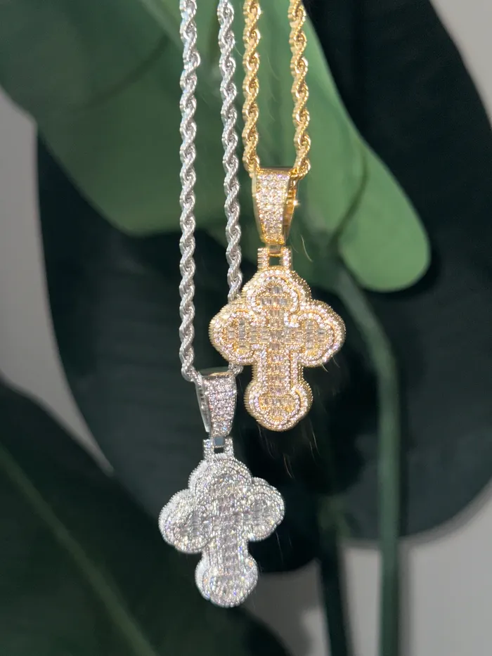 Chrome Cross Pendant CharmBox Necklaces