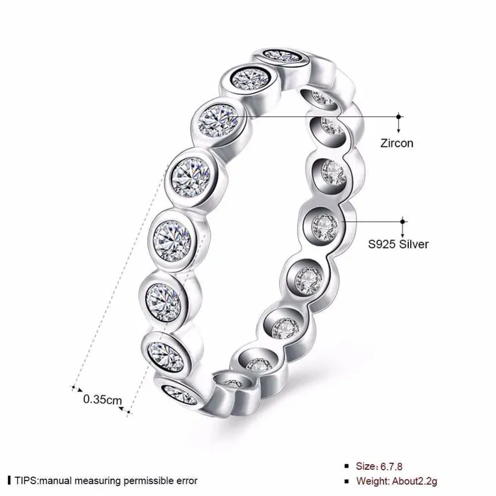 customjewelryan Rings Crystal Beads Sterling Silver Ring Bubble Detailing with Cubic Zirconia Stones Classic Band rings