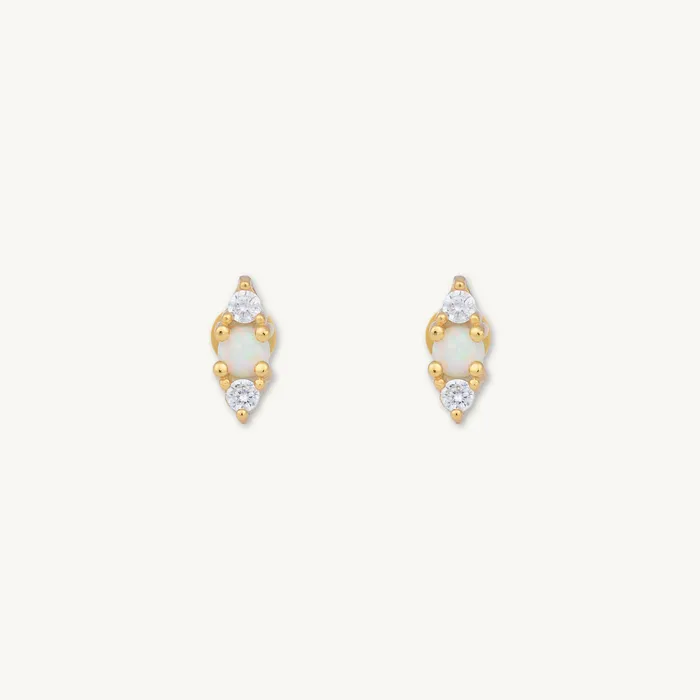 Double Sapphire Opal Flat Back Earrings Camile Stone Earrings