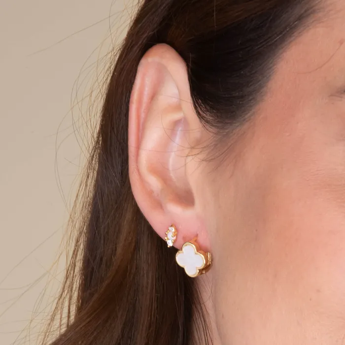Double Sapphire Opal Flat Back Earrings Camile Stone Earrings