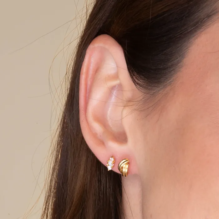 Double Sapphire Opal Flat Back Earrings Camile Stone Earrings