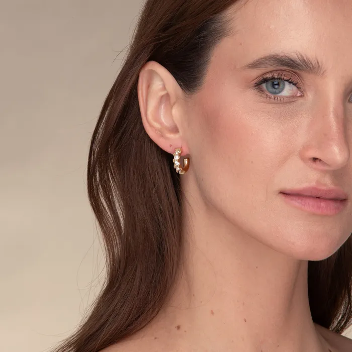 Earrings Camile Stone Gracie Zirconia Huggie Earrings