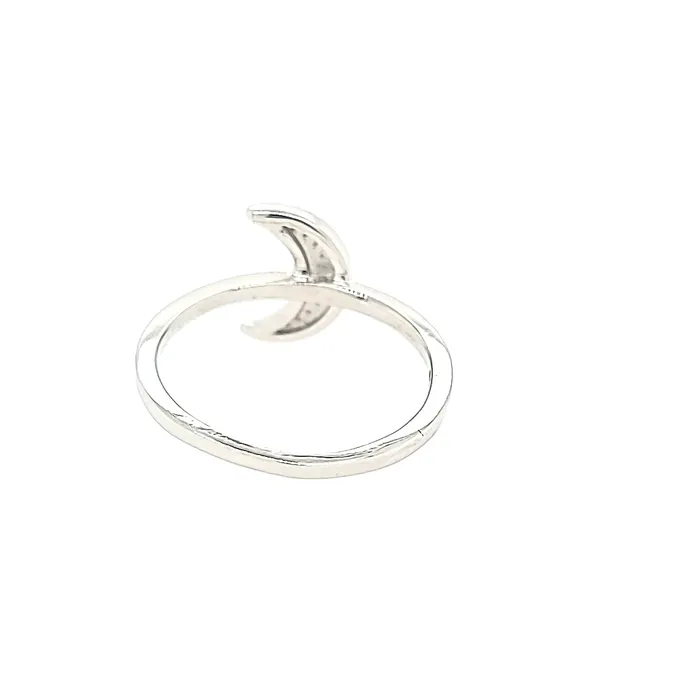 Ella Stein Rings Ella Stein SS Diamond Crescent Moon Ring SI1982