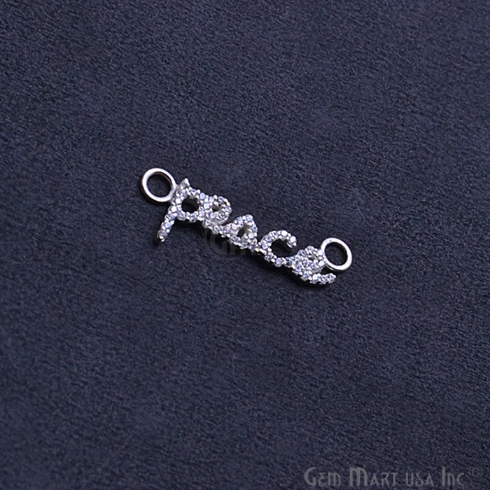 GemmartUSA Bracelets Cubic Zircon Pave Peace Silver Charm For Bracelet Pendants GemmartUSA Bracelets Cubic Zircon Pave Peace Silver Charm For Bracelet Pendants