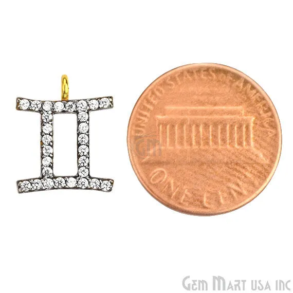 GemmartUSA Bracelets Gemini CZ Pave Gold Vermeil Charm for Bracelet Pendants GemmartUSA Bracelets Gemini CZ Pave Gold Vermeil Charm for Bracelet Pendants