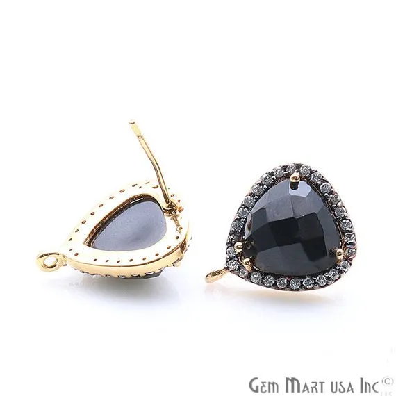 GemmartUSA Earrings DIY Gemstone Cubic Zircon 15x12mm Gold Plated Loop Connector Stud Earrings GemmartUSA Earrings DIY Gemstone Cubic Zircon 15x12mm Gold Plated Loop Connector Stud Earrings