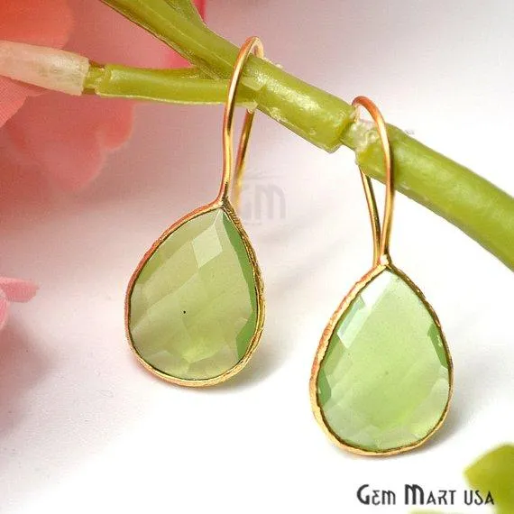 GemMartUSA Earrings Pear 17x13mm Gold Gemstone Hook Earrings 1 Pair Pick your Gemstone