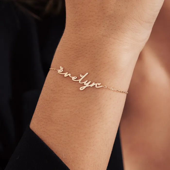 Grace PK Cursive Heart Bracelet Bracelets
