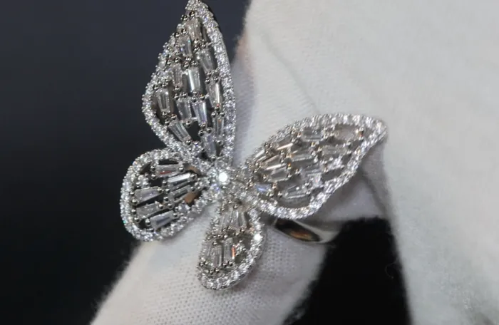 Lab Diamonds London Rings Diamond Butterfly Ring Womens Butterfly Ring Baguette Diamond Butterfly Ring
