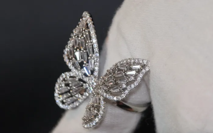 Lab Diamonds London Rings Diamond Butterfly Ring Womens Butterfly Ring Baguette Diamond Butterfly Ring
