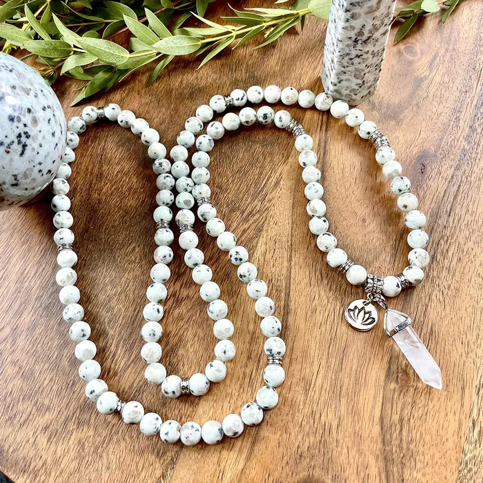 Lily Rose Jewelry Bracelets Kiwi Jasper SelfNurture Tranquility 108 Stretch Mala Necklace Bracelet