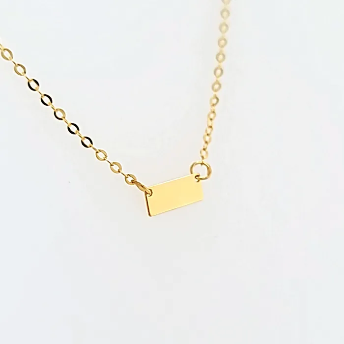 Necklaces Royal Chain 14k Yellow Gold High Polished Tag Necklace I7392
