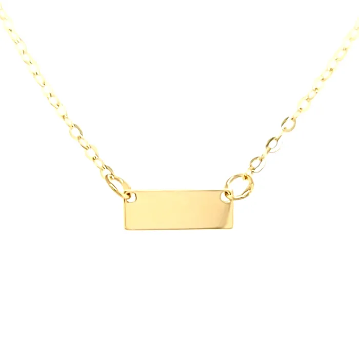 Necklaces Royal Chain 14k Yellow Gold High Polished Tag Necklace I7392