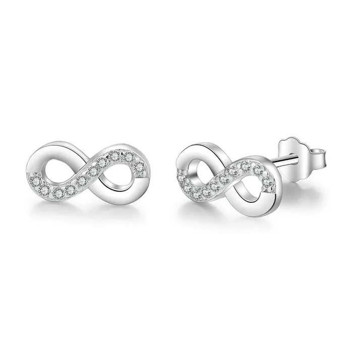 Personalized Jewel Earrings Infinity Love 925 Sterling Silver Cubic Zirconia Stud Earrings Trendy Party Accessories Earrings for Women Personalized Jewel Earrings Infinity Love 925 Sterling Silver Cubic Zirconia Stud Earrings Trendy Party Accessories Earrings for Women