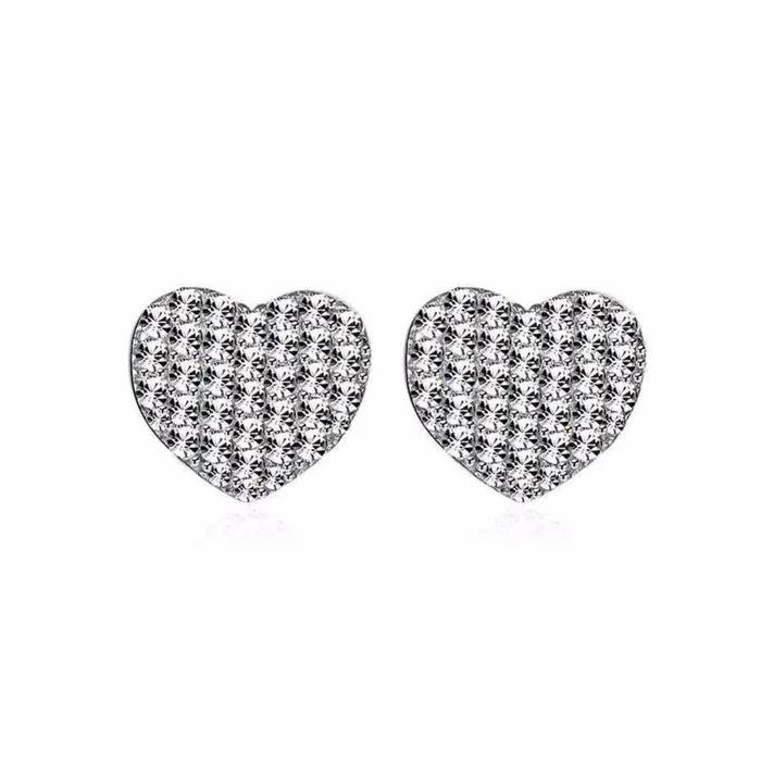 Personalized Jewel Solid 925 Sterling Silver Stud Earring Heart Love Design Cubic Zirconia Wedding Jewelry Earrings For Women Earrings Personalized Jewel Solid 925 Sterling Silver Stud Earring Heart Love Design Cubic Zirconia Wedding Jewelry Earrings For Women Earrings