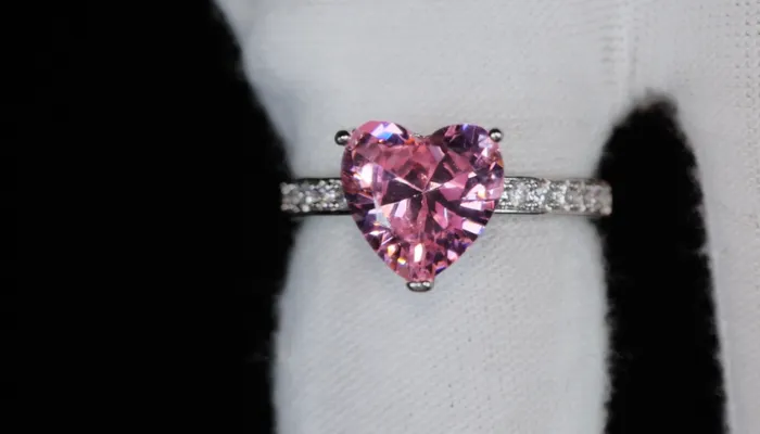 Pink Diamond Ring Pink Diamond Heart Ring Heart Diamond Engagement Ring Lab Diamonds London Rings
