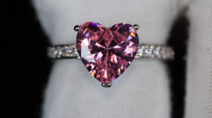 Pink Diamond Ring Pink Diamond Heart Ring Heart Diamond Engagement Ring Lab Diamonds London Rings