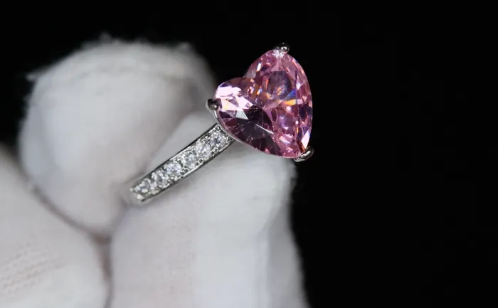 Pink Diamond Ring Pink Diamond Heart Ring Heart Diamond Engagement Ring Lab Diamonds London Rings