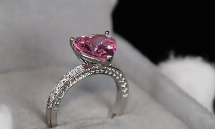 Pink Diamond Ring Pink Diamond Heart Ring Heart Diamond Engagement Ring Lab Diamonds London Rings