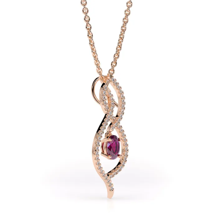 Safiya Jewels Captured Love 14K Rose Gold Natural Alexandrite Pendant Necklaces
