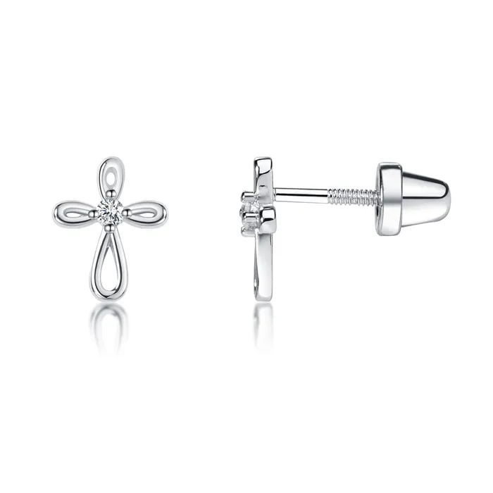 Sterling Silver Baptism Cross Earrings Cherished Moments Earrings